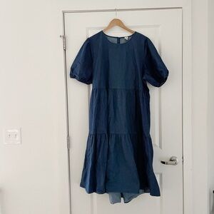 NLT LA Tiered Chambray Midi Dress 3X